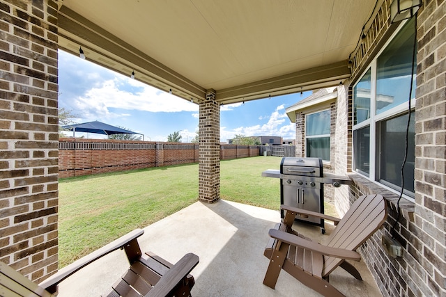 view of patio / terrace with a grill