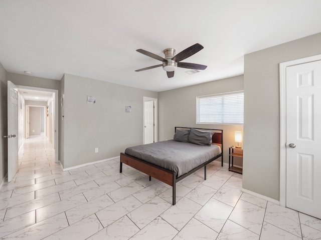 bedroom with ceiling fan