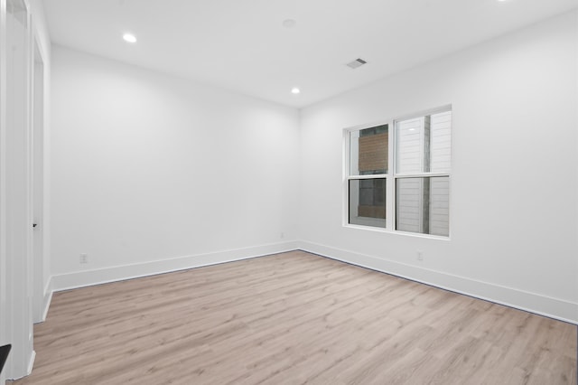 empty room featuring light wood-type flooring