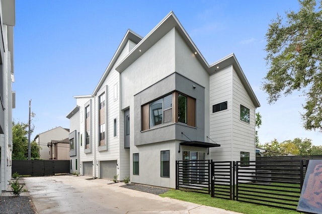 view of property with a garage