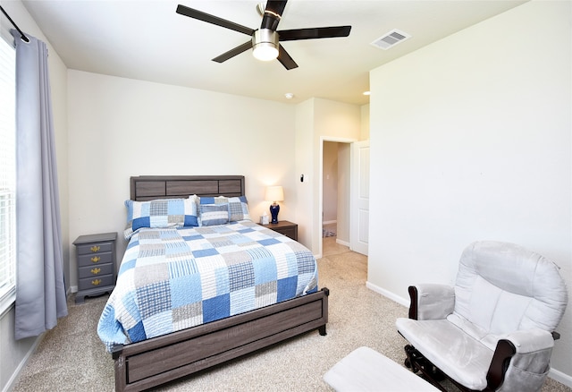 bedroom featuring ceiling fan