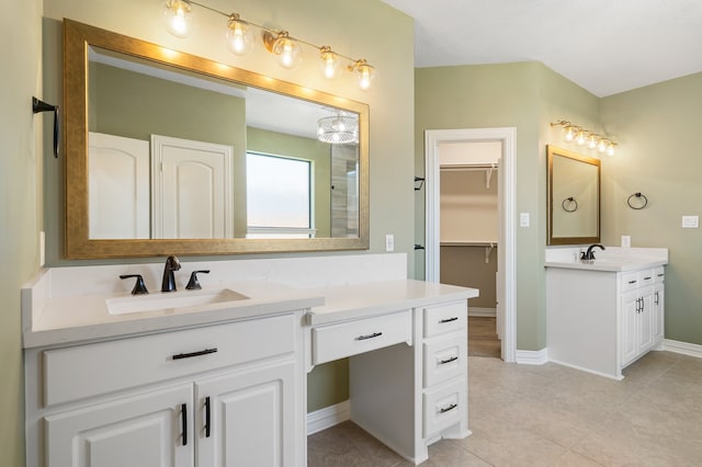 bathroom featuring vanity and tile patterned floors