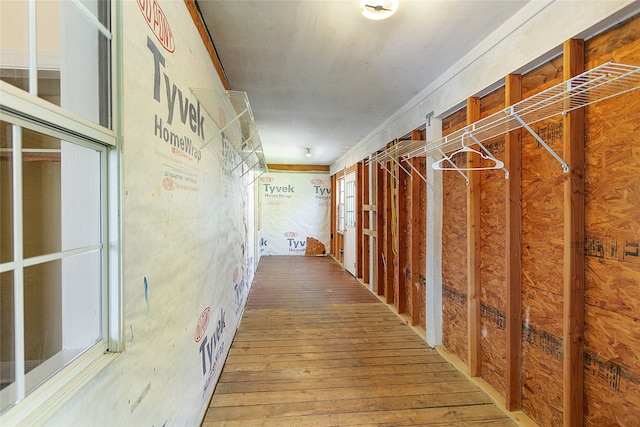 hallway featuring wood-type flooring