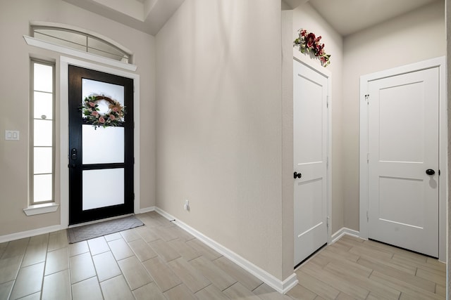 foyer entrance featuring light hardwood / wood-style flooring