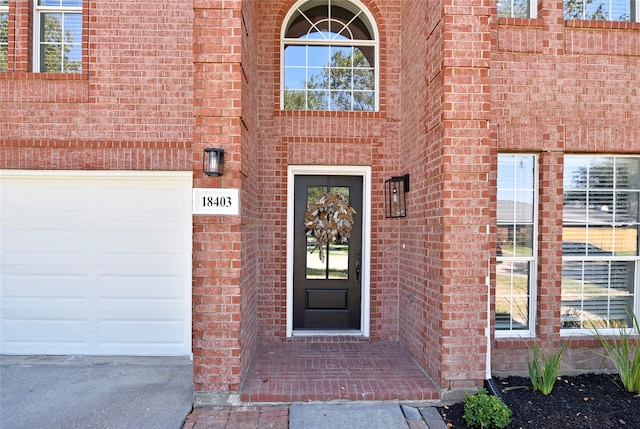 entrance to property with a garage