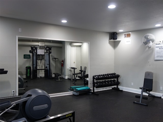 view of exercise room