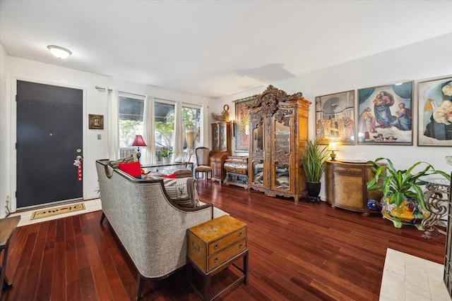 living room with wood-type flooring