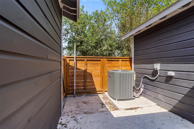 view of patio featuring central air condition unit