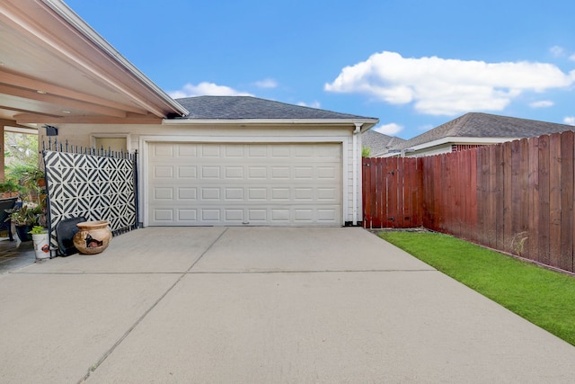 view of garage