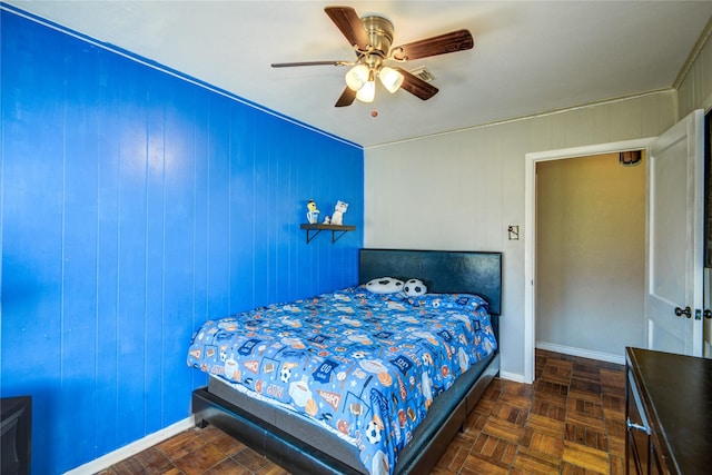 131 Laurel St, Lake Jackson, TX 77566 - bedroom featuring baseboards and a ceiling fan