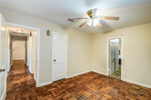 131 Laurel St, Lake Jackson, TX 77566 - unfurnished bedroom featuring baseboards, a ceiling fan, and visible vents