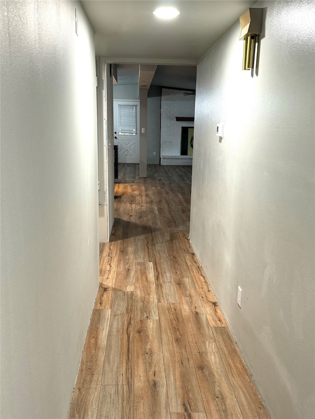 hall featuring hardwood / wood-style flooring