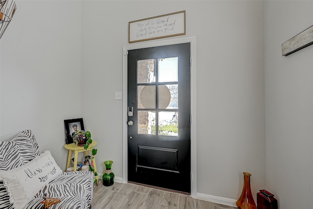 entryway featuring light hardwood / wood-style flooring