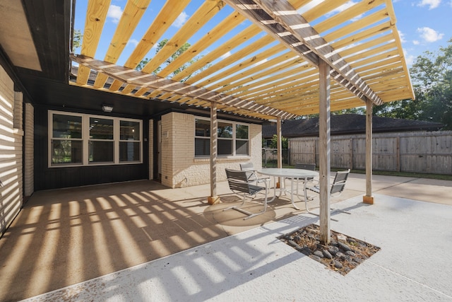 view of patio with a pergola