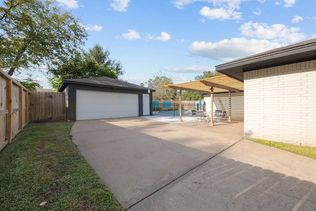 view of garage