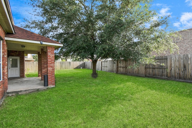 view of yard with a patio area