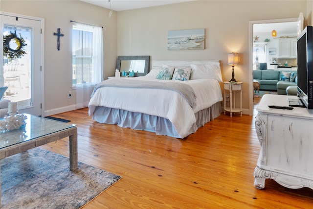 bedroom featuring light hardwood / wood-style flooring