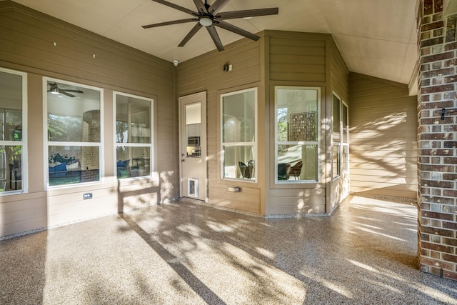 view of patio with ceiling fan