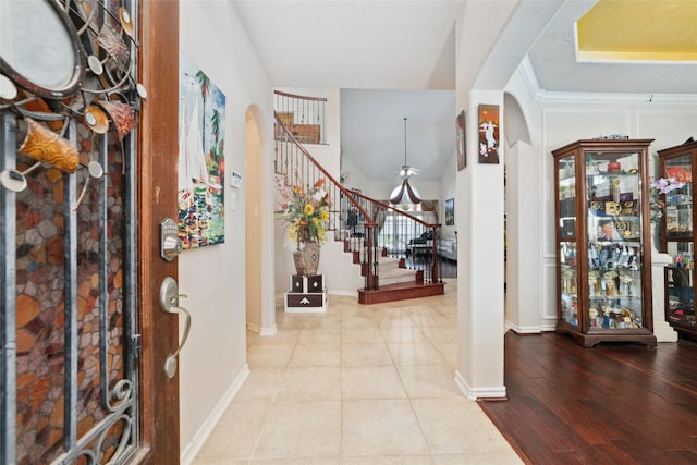 entrance foyer with light hardwood / wood-style flooring