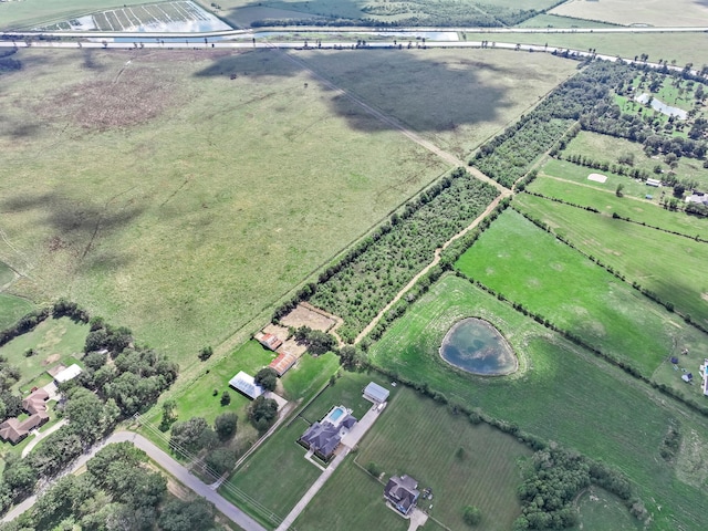 drone / aerial view with a rural view