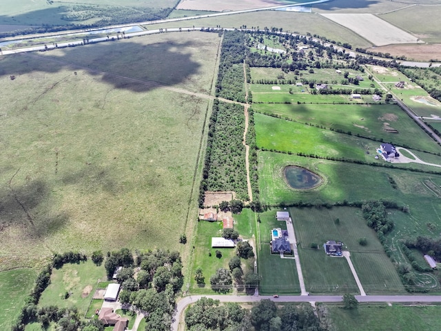 aerial view with a rural view