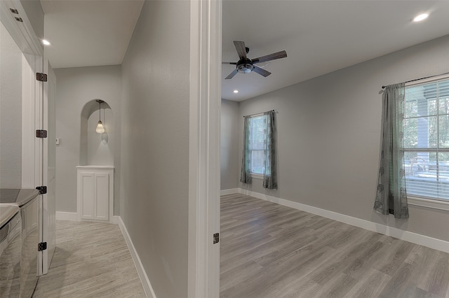 hallway featuring light hardwood / wood-style floors