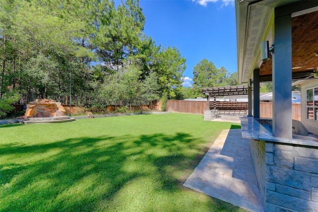 view of yard featuring a patio