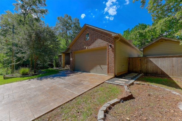 view of front of house with a garage