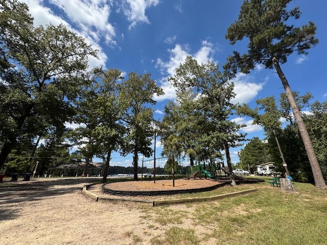 view of yard with a playground