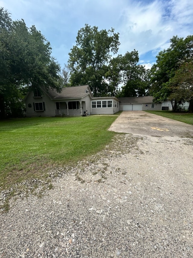 view of front of home with a front yard