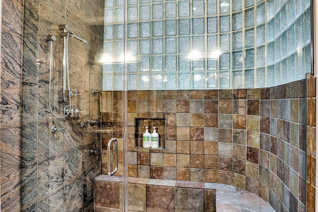 bathroom featuring walk in shower