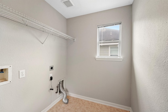 laundry room with hookup for a washing machine and hookup for an electric dryer