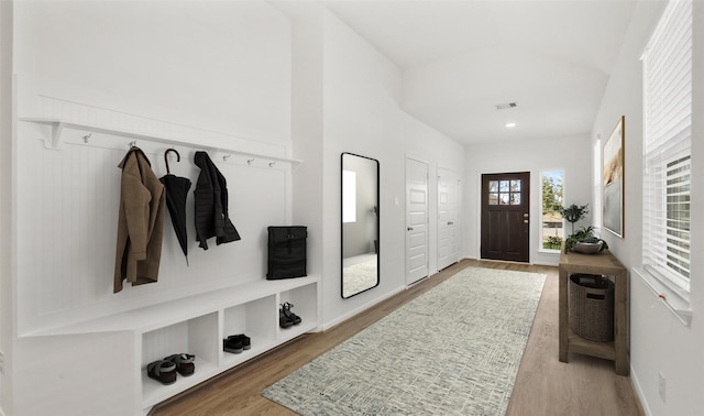 mudroom featuring hardwood / wood-style floors