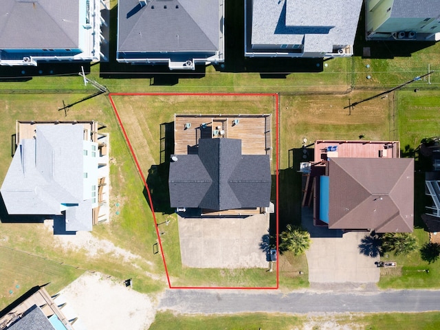 2332 Martinique, Crystal Beach, TX 77650 - aerial view of property and surrounding area featuring property parcel outlined