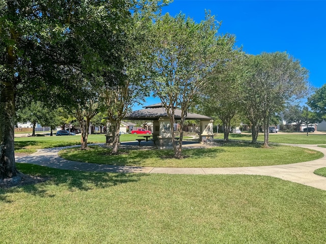 view of property's community featuring a yard