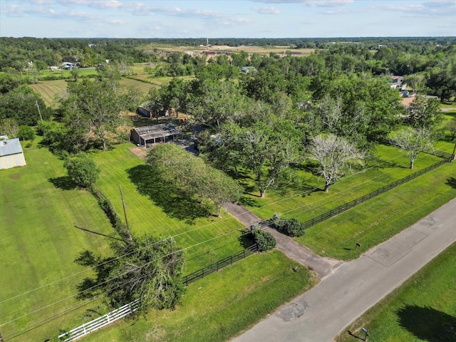 bird's eye view with a rural view