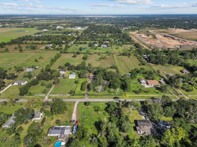 drone / aerial view with a rural view