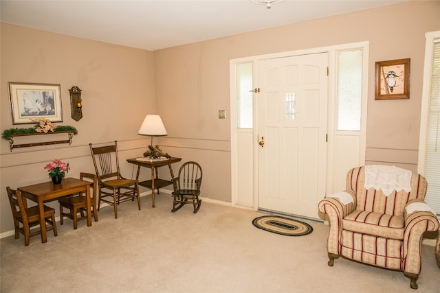 view of carpeted entryway