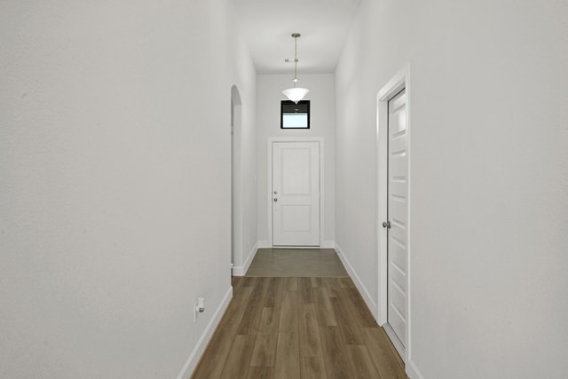 hall featuring hardwood / wood-style flooring