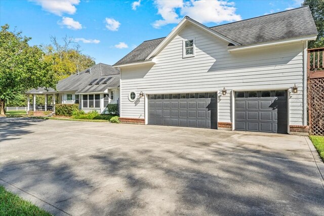 view of property featuring a garage