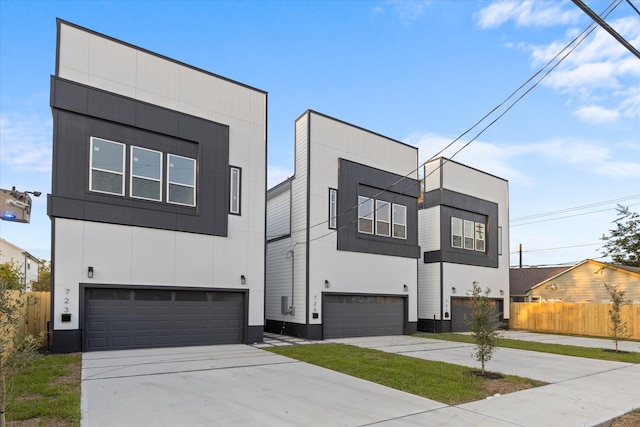 contemporary house with a garage