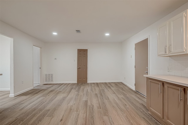 interior space with light hardwood / wood-style floors