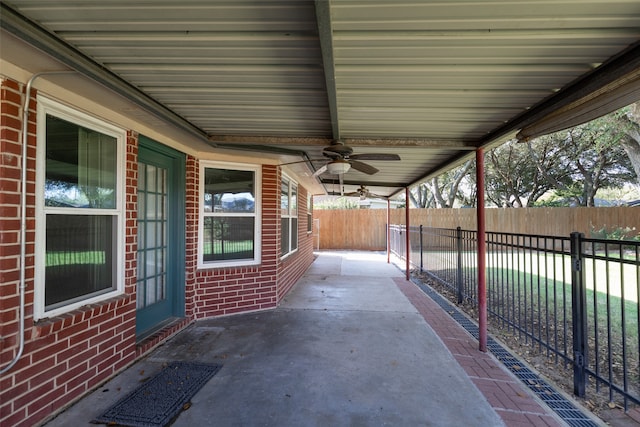 view of patio / terrace with ceiling fan