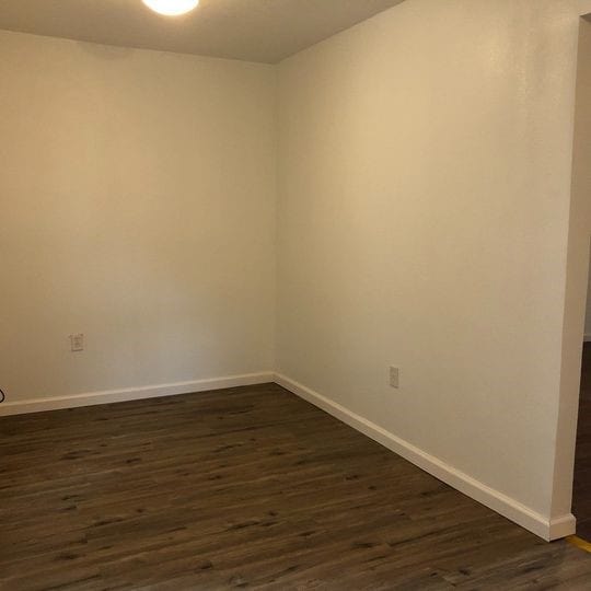 spare room with dark wood-type flooring