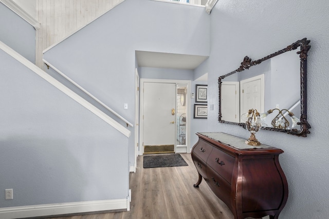 foyer featuring wood-type flooring