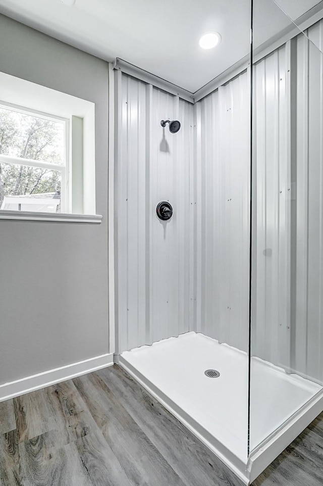 bathroom featuring hardwood / wood-style flooring