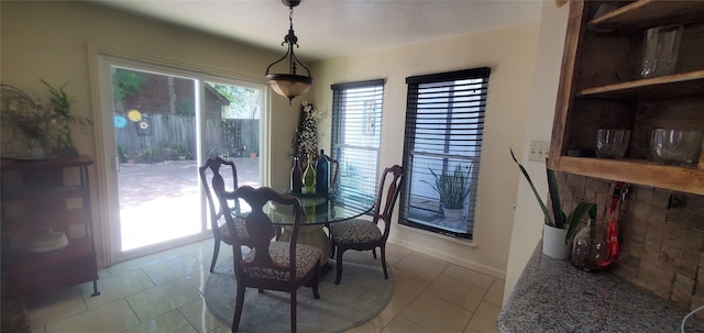 view of tiled dining room