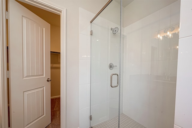 bathroom featuring walk in shower