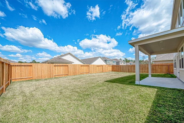 view of yard with a patio area