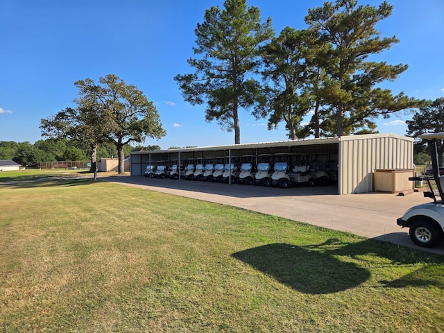 exterior space featuring an outbuilding